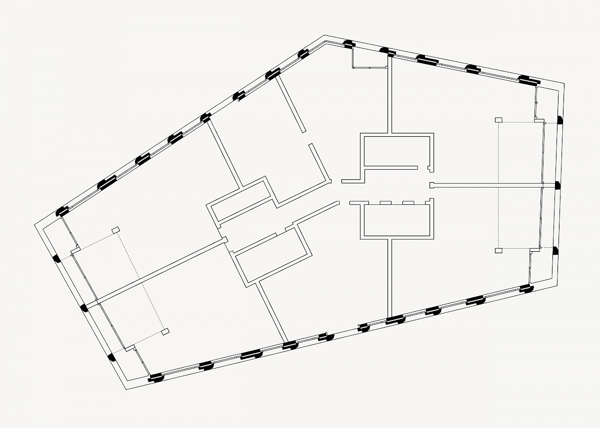 Plattegrond, zesde verdieping