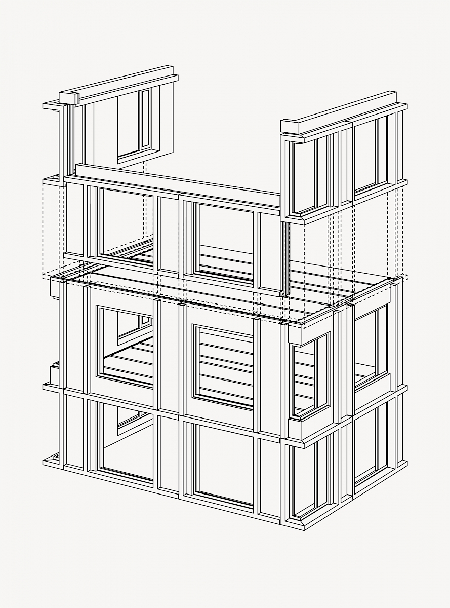 Stacking concept prefab facade