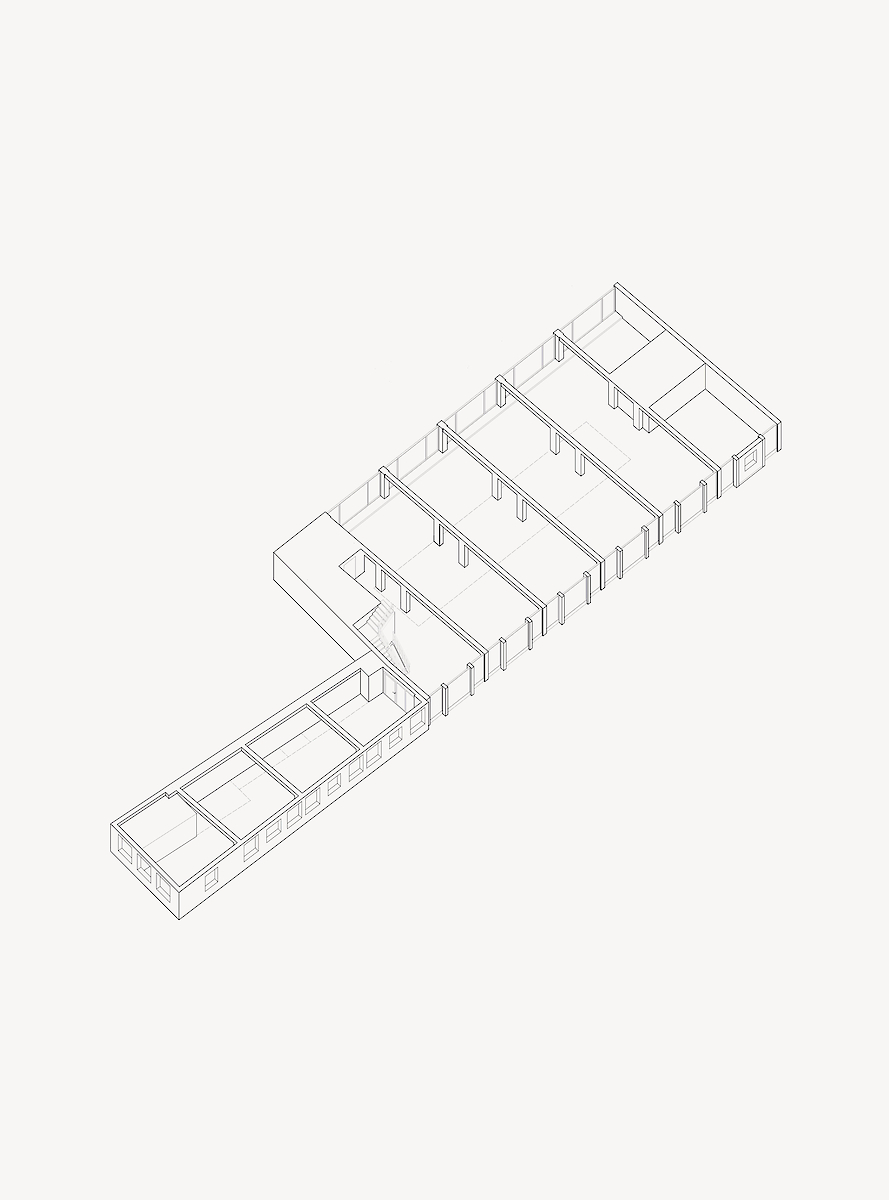 De hoofdstructuur met de interieurkern