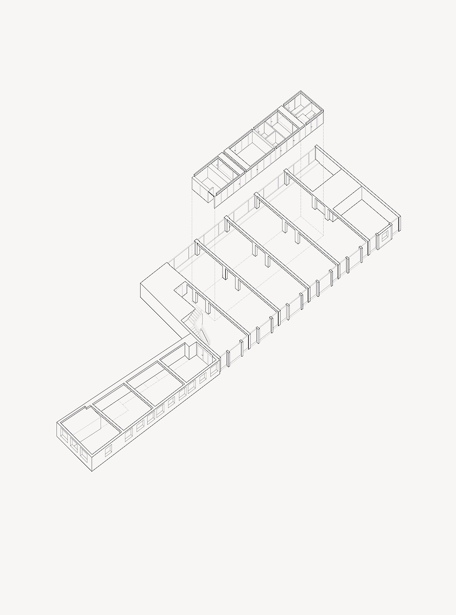 De hoofdstructuur met de interieurkern