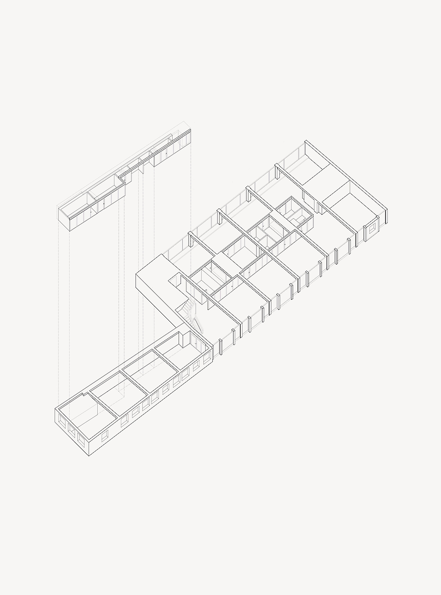 De hoofdstructuur met de interieurkern