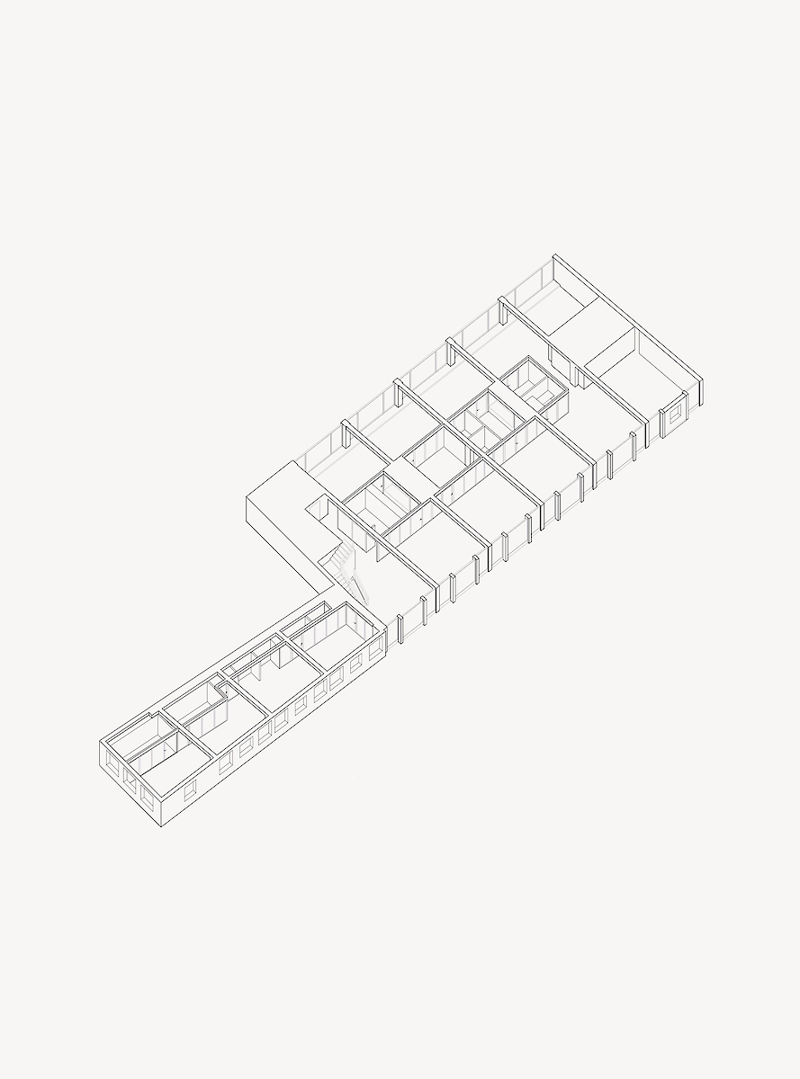 De hoofdstructuur met de interieurkern