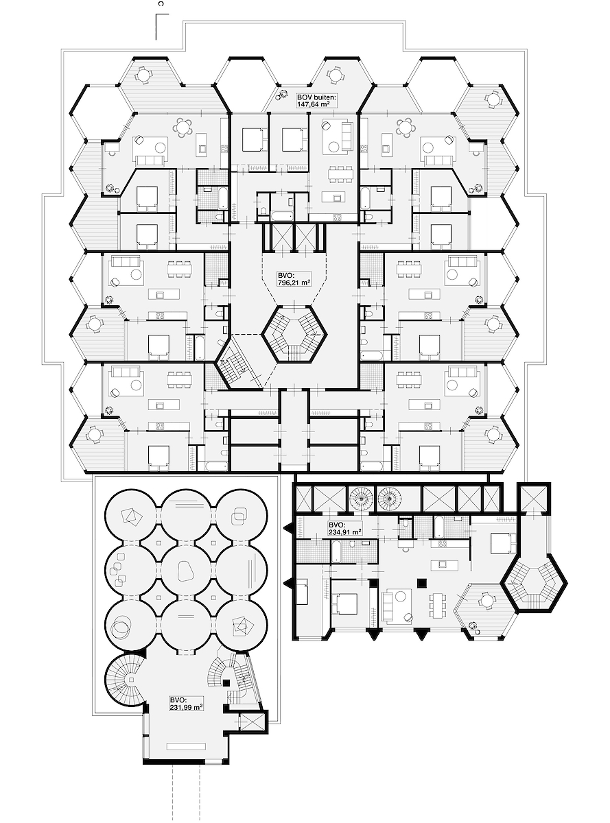 Plattegrond silogebouw<br>Standaard verdieping