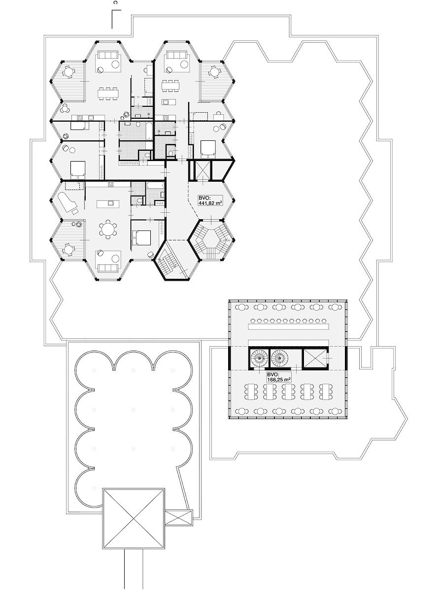 Plattegrond silogebouw<br>Uitbreiding bovenop het nieuwe woongebouw