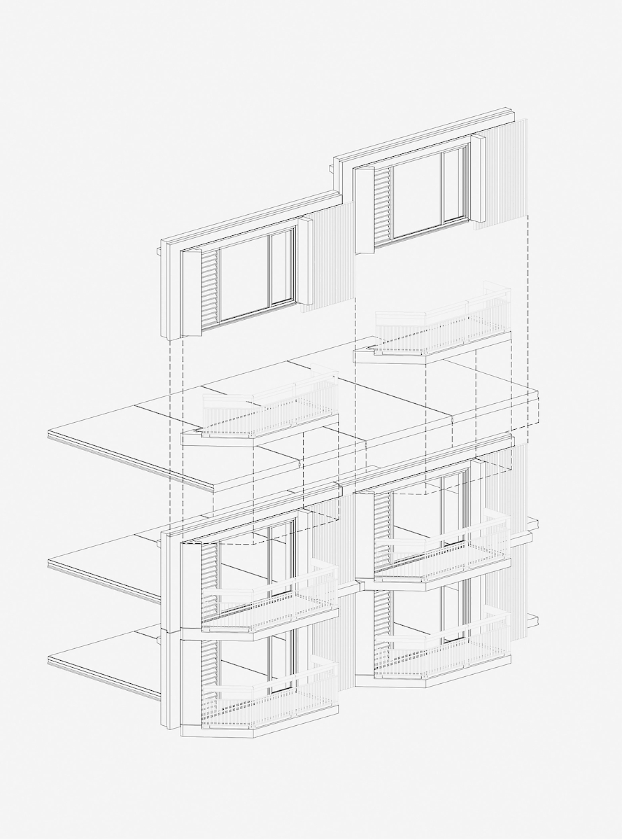 Prefabricated construction at a rate of one storey per week